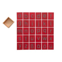 Fhl- und Tastplatten, Kleinbuchstaben in Holzbox, 3-8 Jahre