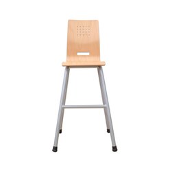 Hochstuhl mit Buchenholz-Schale und Lehne, weialuminium, ab 10 Jahre