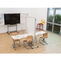 Trennwand-Tafel, Whiteboard, mit 2 Stativen, feststehend