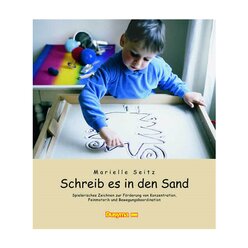 Sandwanne und Buch, deutsche Version