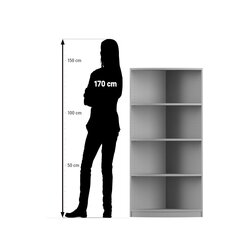 Flexeo Abschlussregal rund, Buche hell, 4 F�cher, Tiefe 48 cm