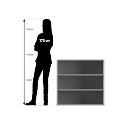 Flexeo Aufsatzregal, 3 F�cher, Buche hell, HxBxT: 90,9 x 94,4 x 48 cm