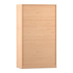 Flexeo Bastelschrank, Buche hell, HxBxT: 190 x 108,1 x 60 cm, 4 Halbt�ren, 18 kleine Boxen transparent, Bogengriff mit Schloss