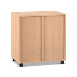 Flexeo Regal PRO, Buche hell, HxBxT: 76,7 x 73,1 x 48 cm, 2 Reihen, 6 groe Boxen Gre M bunt B, Rollen