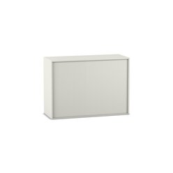 Flexeo Rollladen-Aufsatzschrank wei, BxHxT 126,4 x 90,9 x 38 cm, 1 Mittelwand, 2x3 Fcher