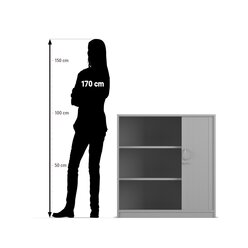 Flexeo Rollladenschrank Ahorn honig, 3 Fcher, BxHxT 94,4 x 99,1 x 48 cm