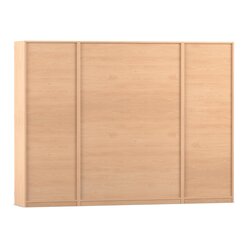 Flexeo Systemschrankwand Mars, Buche hell, 32 kleine Boxen grn, 16 Fcher, HxBxT: 190 x 254,6 x 50 cm, Dreholive