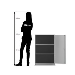 Flexeo� Unterschrank, 3 F�cher, Breite 64,1 cm, 1 Dreht�r, Bogengriff mit Schloss