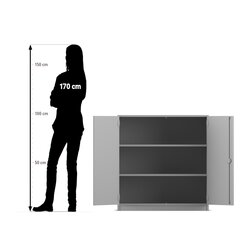 Flexeo Unterschrank, Buche hell, 3 F�cher, HxBxT: 99,1x94,4x50 cm, Bogengriff mit Schloss