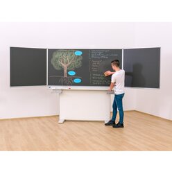 Gestell-Klappschiebetafel, anthrazit, 150x100cm, freistehend und GS-geprft