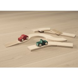 Set Autobahn gro im Frbelkasten: Inhalt 78 Autobahnteile, Buche natur