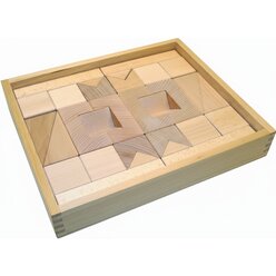 Set GEO-Kasten klein: Inhalt 36 Teile, Buche natur