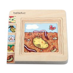 Lagenpuzzle Kartoffel, Holzpuzzle mit 5 Lagen, 4-5 Jahre