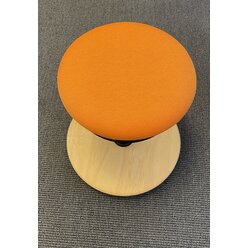 Löffler ERGO TOP Hocker 32-39 cm, Stoff orange mit Bodenwippe Buche natur, Sitzfläche 30 cm für Kinder