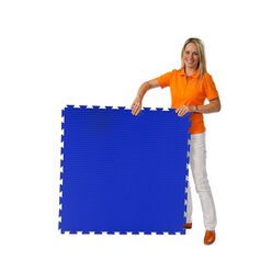 Fallschutzmatte Standard, Puzzlematte rot-blau, 100x100 cm