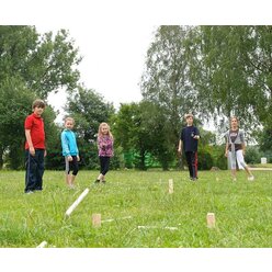 KUBB Wikingerspiel, Outdoor-Wurfspiel, 21-teilig, fr Gro und Klein