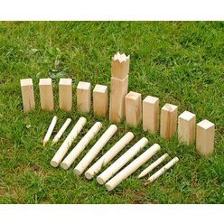 KUBB Wikingerspiel, Outdoor-Wurfspiel, 21-teilig, fr Gro und Klein