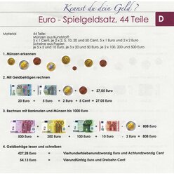 Lernspielset: EURO - Spielgeld, ab 7 Jahre