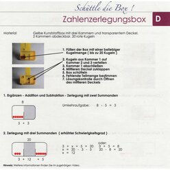 Lernspielset: Zahlenzerlegungsbox mit 20 Kugeln, ab 7 Jahre