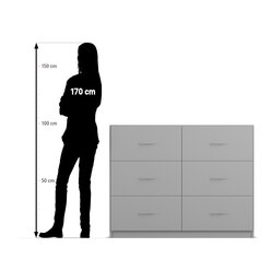 Flexeo Hngeregister-Schrank mit Sockel, Buche hell, 6 groe Schubladen HxBxT: 99,1 x 126,4 x 60 cm