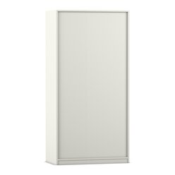 Flexeo Hochschrank mit 5 groen Fchern und Tren, wei, HxBxT 94,4 x 190 x 50 cm, Bogengriff mit Schloss
