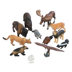 Tierfiguren - Nordamerikanische Tiere, 12 Teile in Kunststoff-Box, 2-7 Jahre