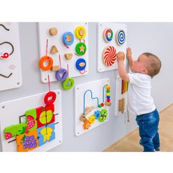 Spiel- und Motorik-Wandelemente, 35x35 cm, 6er Set , 1-7 Jahre