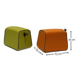 Hockidu - Hocker gepolstert mit Schlaufe, Farbe grn