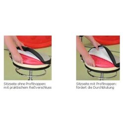 Sanus-Air Gesundheitsstuhl 42-51 cm, hhenverstellbare Lehne und Pilates-Sitzkissen, Kunstleder rot/schwarz mit Brorollen