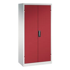 C+P Sportgerteschrank, 1950x930x500mm, Korpus RAL 7035 Lichtgrau, Front RAL 3003 Rubinrot