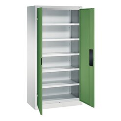 C+P Sportgerteschrank, 1950x930x500mm, Korpus RAL 7035 Lichtgrau, Front RAL 6011 Resedagrn