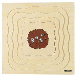 Lagenpuzzle Sonnenblume, Holzpuzzler mit 4 Lagen, ab 4 Jahre