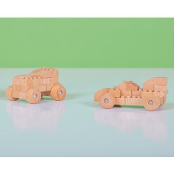 FabBrix Holzbausteine aus Buchenholz 300er-Set im Leinensckchen, ab 4 Jahre