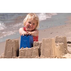 Dantoy Sandburg-Formen und Schaufel 6 teilig Strand Sand-Kasten Sand-Spielzeug 