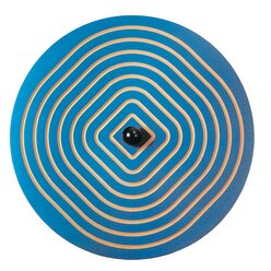 Wandkreisel II Welle mit Wandhalterung, blau und rot, 63 cm Ø,