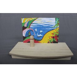 KreaShibai Erzhlschiene 36,5 x 18 x 4 cm mit Schattenleinwand und Ausschneidefiguren