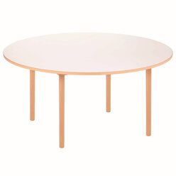 Tischplatte rund: milchwei -  115 x 2 cm