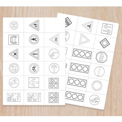Verkehrszeichen - Kinder im Verkehr, Halbfertig-Material mit Dose A5