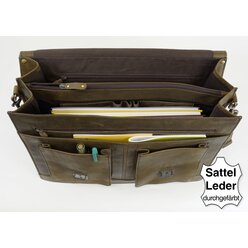 TimeTEX-Bchertasche Selecta Classic, ranger, Sattelleder