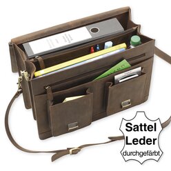 TimeTEX-Bchertasche Selecta Classic, ranger, Sattelleder