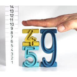 Stapelzahlen - Zahlenbausteine in Montessori-Farben aus RE-Wood®