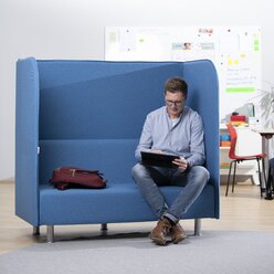 xilent Schallschutzsofa, trkis-grn, Sitzhhe 38 cm