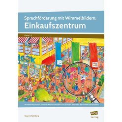 Sprachfrderung mit Wimmelbildern: Einkaufszentrum, Heft und Poster A1, 1.-2. Klasse