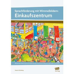 Sprachfrderung mit Wimmelbildern: Einkaufszentrum, Heft und Poster A1, 1.-2. Klasse