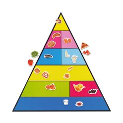Lebensmittelpyramide und 50 Bilder, magnetisches Set, ab 8 Jahre