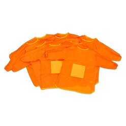 Malkittel orange - Set mit 10 Stck, Gre S, 2-4 Jahre
