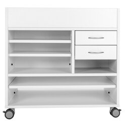 Materialwagen, Holzdekor wei, HxBxT 80x80x62 cm