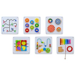 Spiel- und Motorik-Wandelemente, 35x35 cm, 6er Set , 1-7 Jahre
