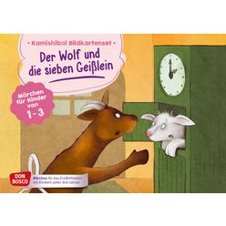 Kamishibai Bildkartenset - Der Wolf und die sieben Geilein, 1 bis 3 Jahre