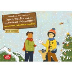 Kamishibai Bildkartenset - Postbote Willi, Pirat und der geheimnisvolle Weihnachtsbrief. Adventskalender, 3 bis 6 Jahre